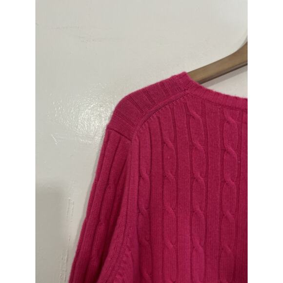 Vineyard Vines Cashmere Sweater XL Pink Cable Knit Fisherman Cotton Preppy - Picture 9 of 14
